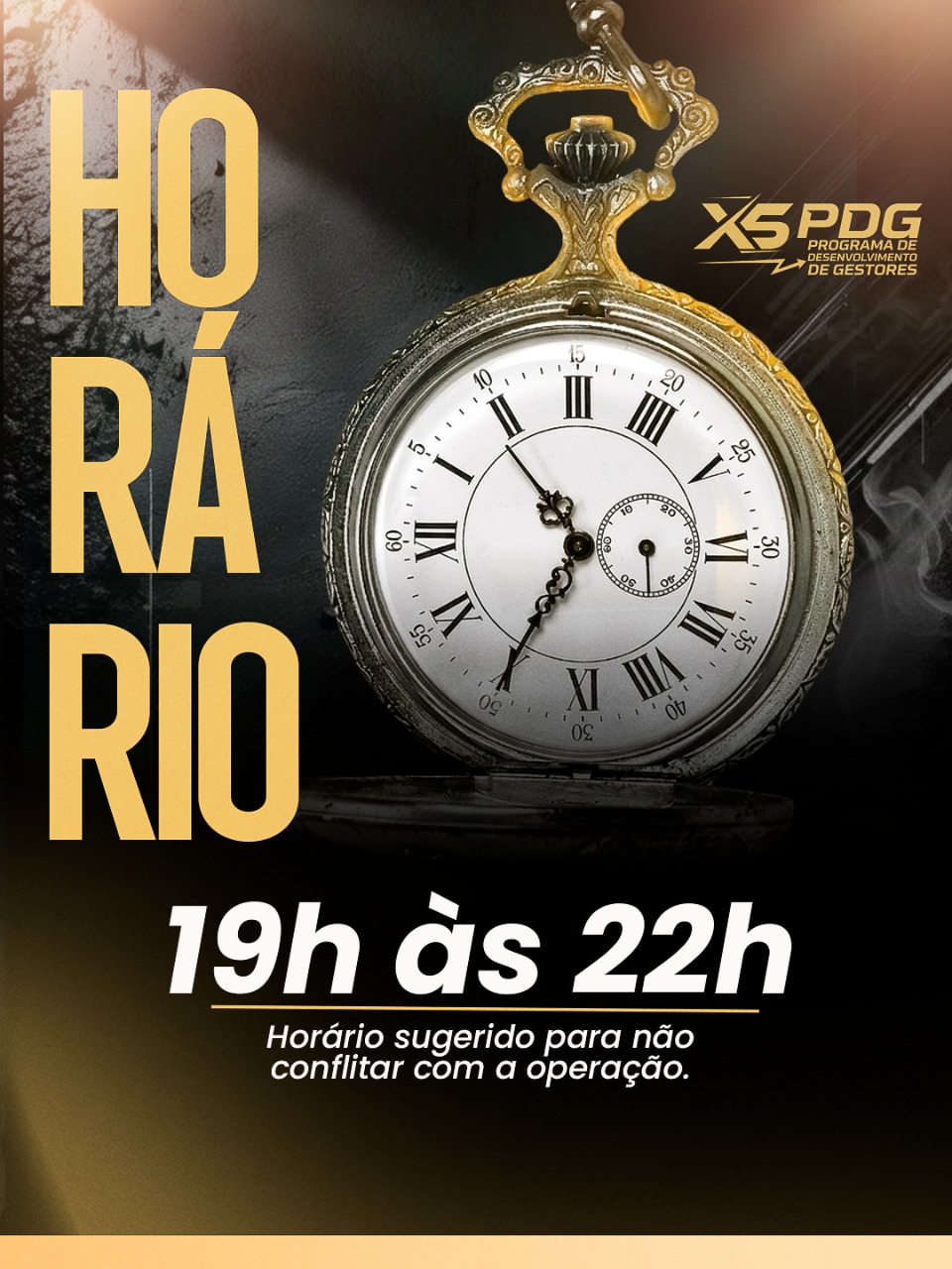 19h às 22h